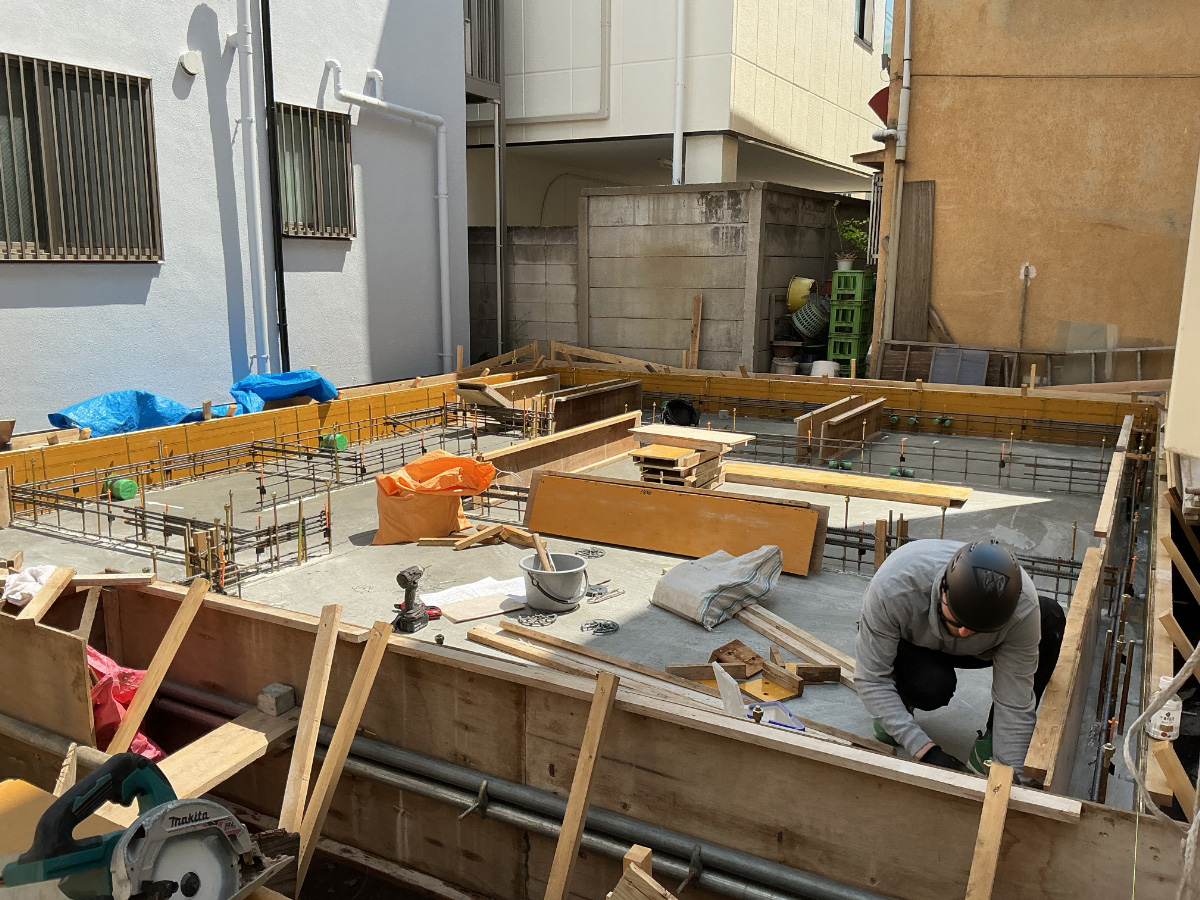 コトブキホームビルダー品川区M邸基礎工事　ベタ基礎
